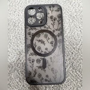 Elegant Floral Phone Case - Black